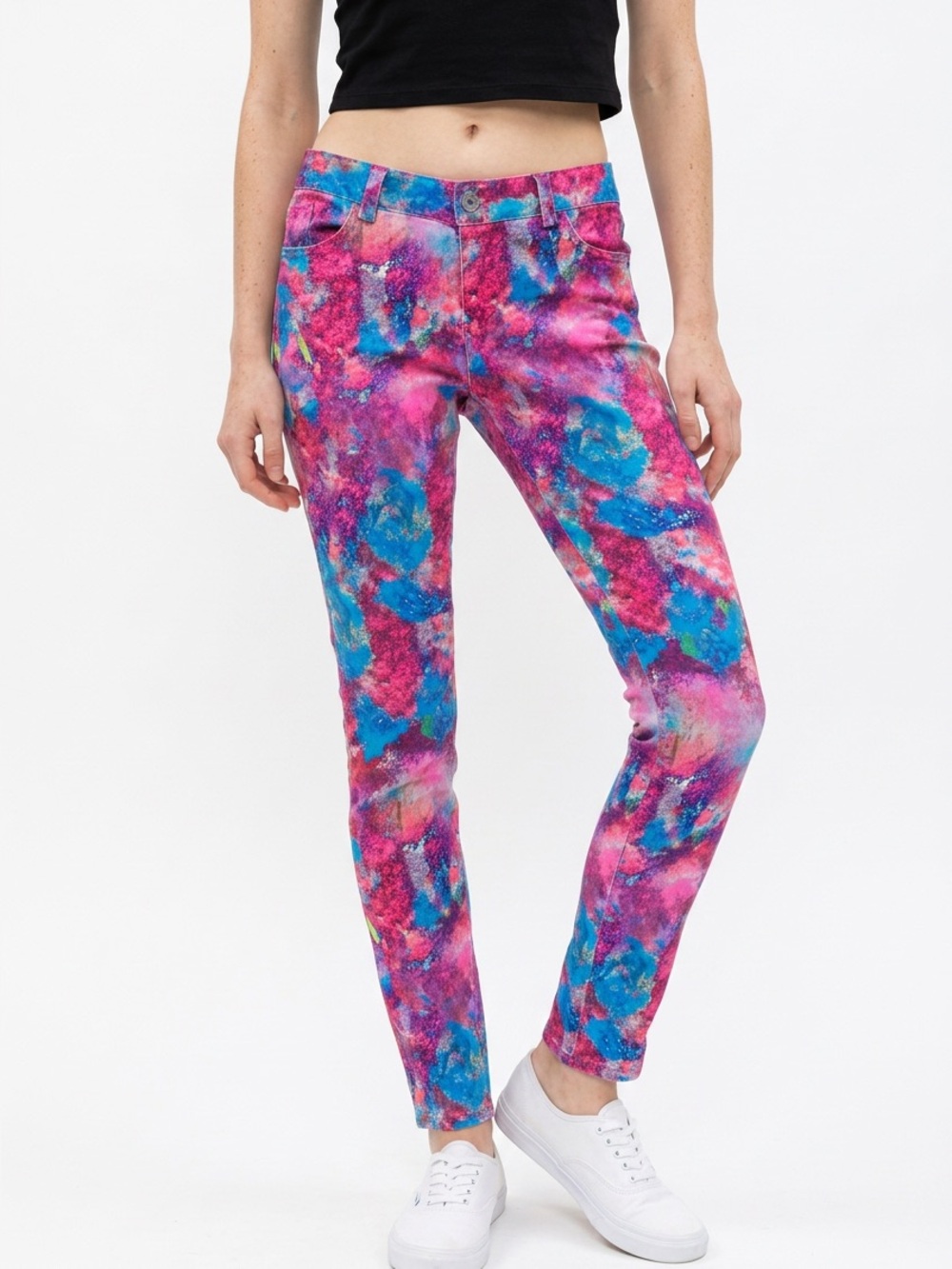 Alice + Olivia Abstract Watercolor Jeans Multicolor 11178-867